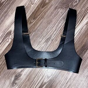 Zara Black Leather Belted Harness